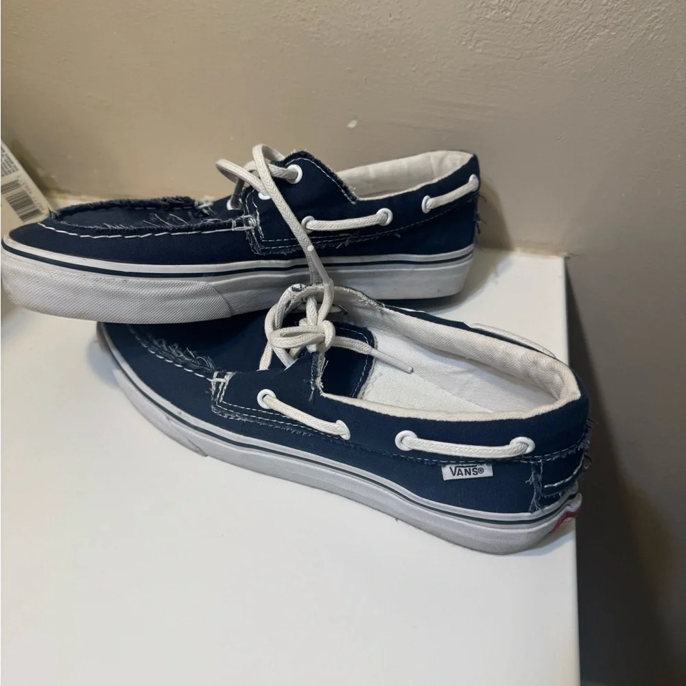 Vans Dark Blue Canvas Sneakers with White Details - Picture 6 of 6